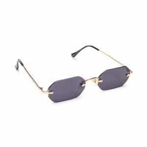 Gold Rim Hexagonal Sunglasses